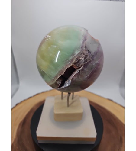 Rainbow Fluorite Quartz Crystal Sphere - Polished Healing