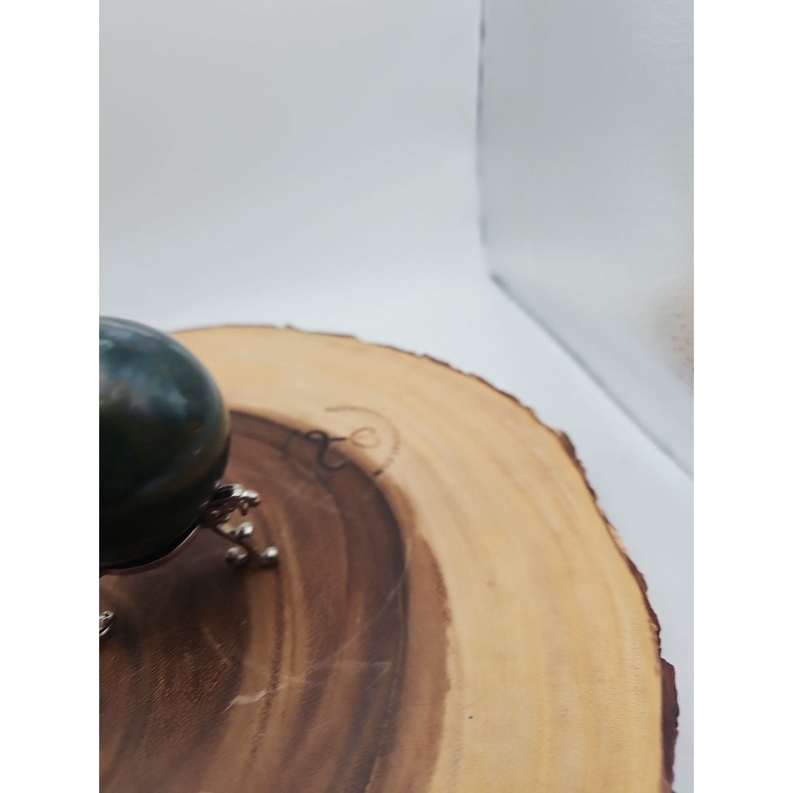 1 Pair Moss Tree Agate Sphere W/Stand 52mm .93lb