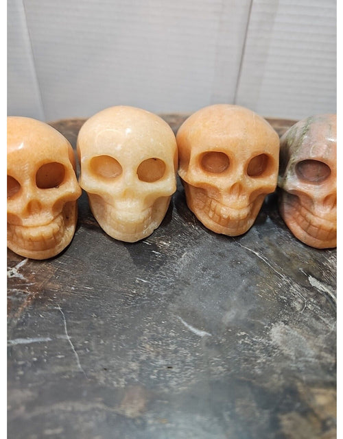 Load image into Gallery viewer, 1Pcs Natural Sunstone Quartz Crystal Skull Carving Head Healing Brazil
