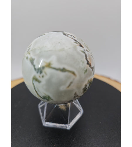 Moss Agate Sphere 187g Wstand 51mm