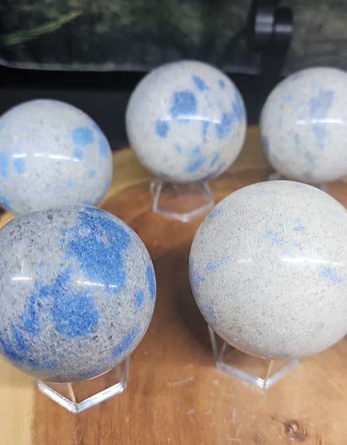 Load image into Gallery viewer, Lazurite Crystal Quartz sphere
