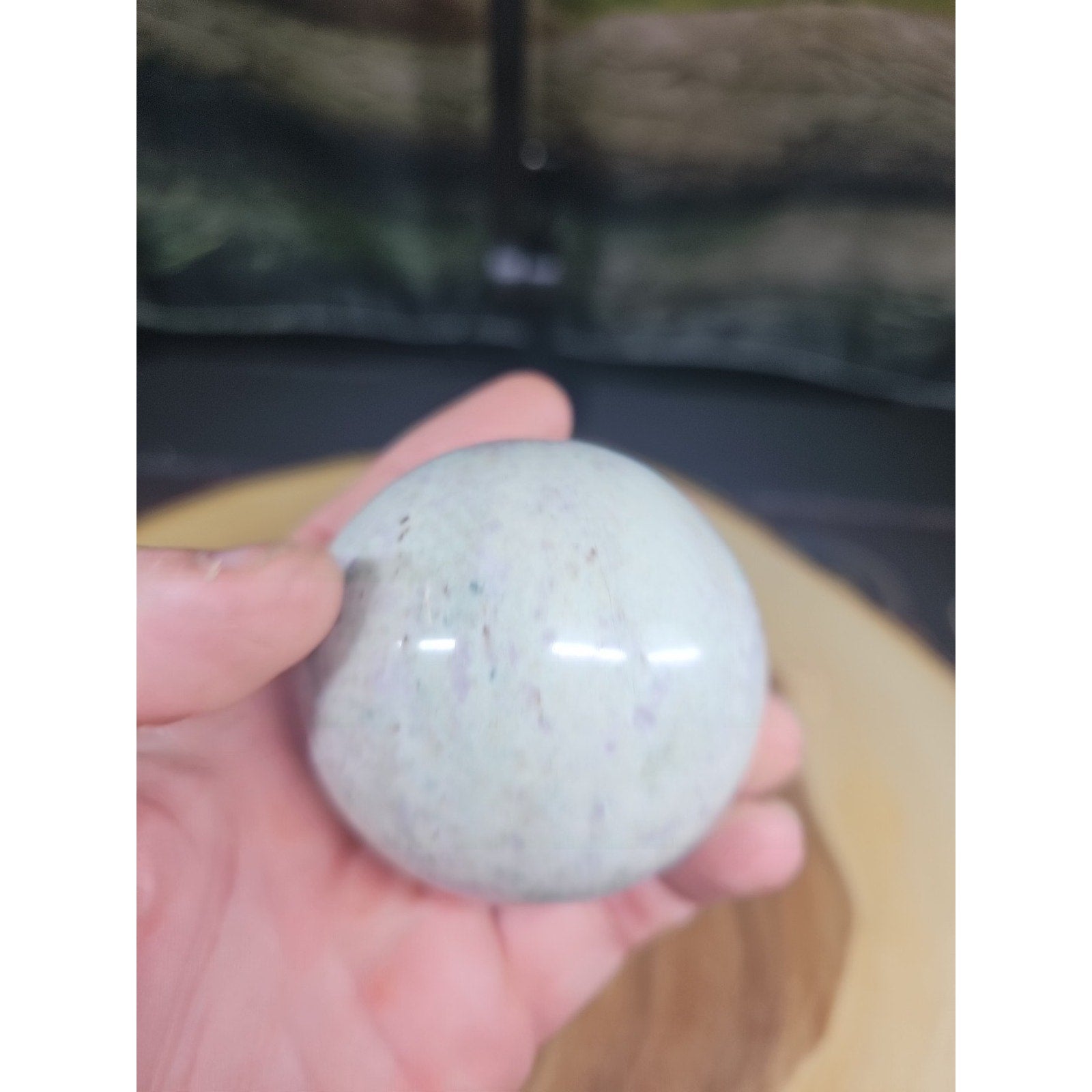 Natural Quartz Crystal Jasper Sphere Ball Polished 63mm &stand