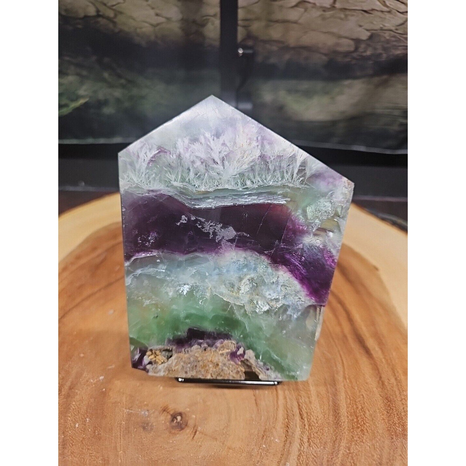 1.15LB Natural fluorite snowflake feather fluorite crystal quartz healing