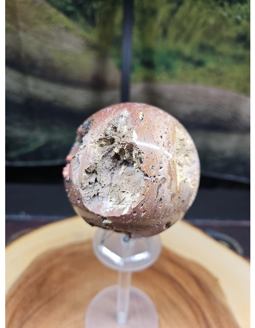 Load image into Gallery viewer, 1.17LB Natural Vesuvianite Agate Carnelian Crystal Geode Sphere Ball Healing
