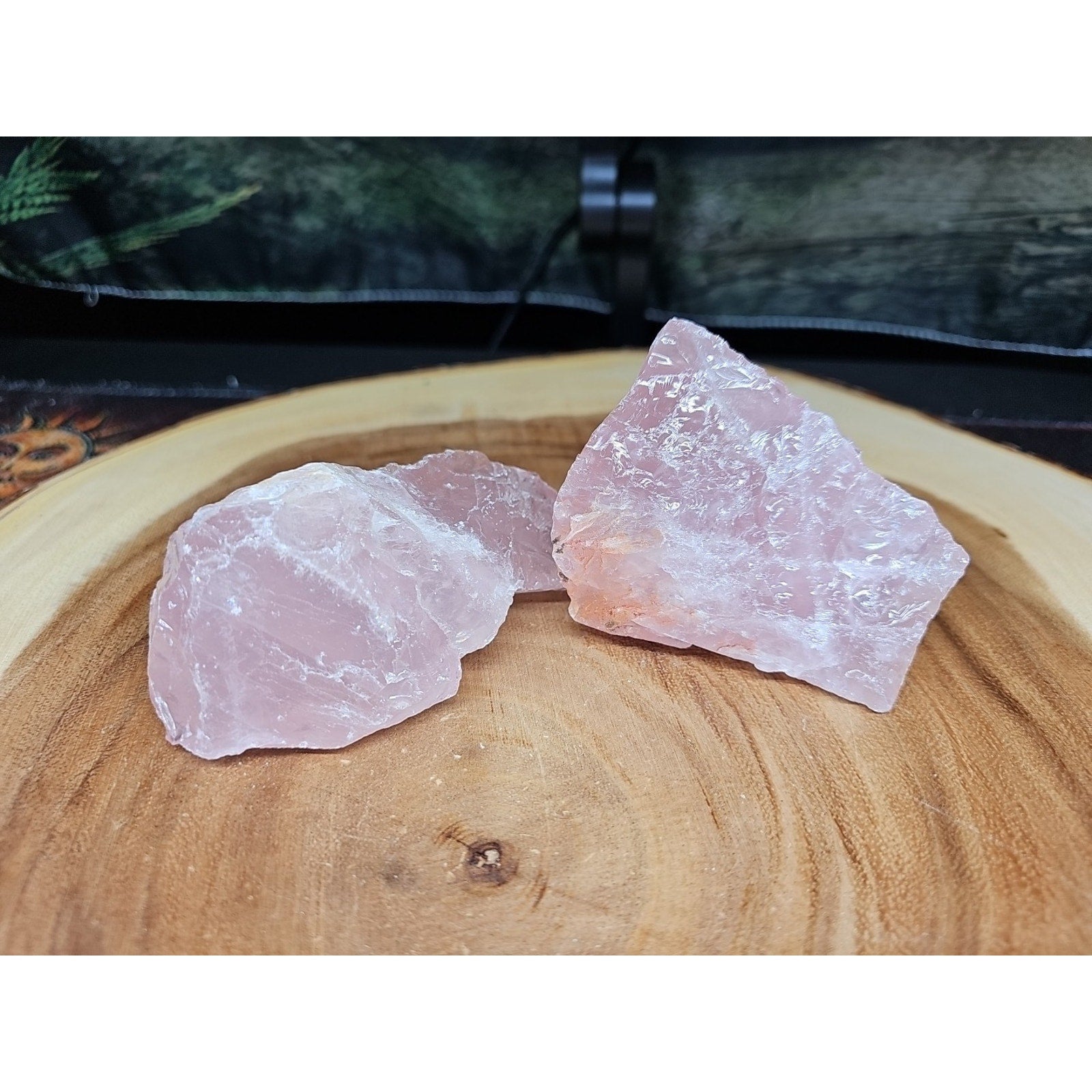 1 Pair Rose Wuartz Raw Chunk 1lb