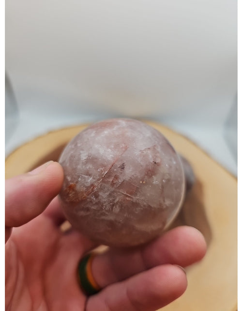 Load image into Gallery viewer, Fire Quartz Crystal Sphere 55-60mm W/stand 1 Each

