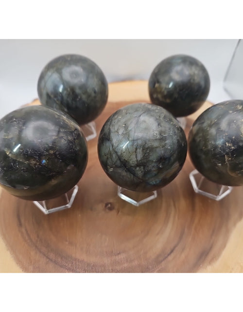 Load image into Gallery viewer, 1LB 1Pcs Natural Rainbow Labradorite Crystal Sphere Ball Polished w/stand
