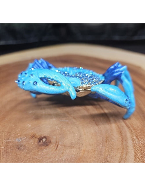 Load image into Gallery viewer, Crab Trinket Box W/3 Herkimer Diamonds Covered In Gemstones
