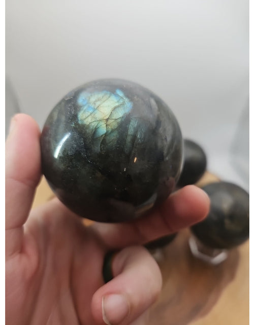 Load image into Gallery viewer, 1LB 1Pcs Natural Rainbow Labradorite Crystal Sphere Ball Polished w/stand
