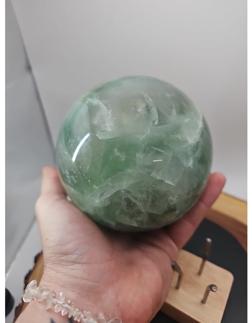 Load image into Gallery viewer, 5.43 Natural Green Fluorite Quartz Crystal Sphere Ball Polished Healing

