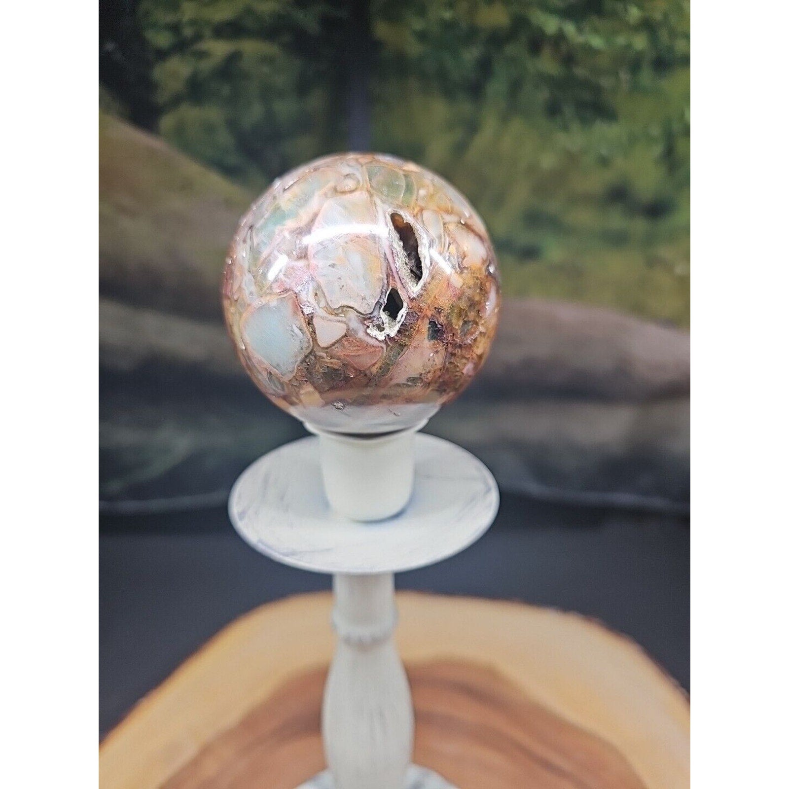 Ocean Jasper Agate Sphere 64mm W/Stand