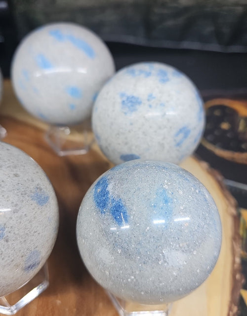 Load image into Gallery viewer, Lazurite Crystal Quartz sphere
