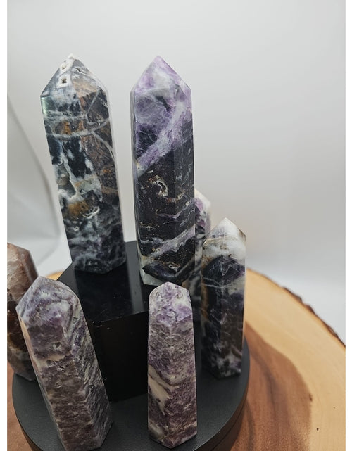 Load image into Gallery viewer, 2Pcs Natural Rainbow Fluorite Quartz Crystal Point Tower Polished 4in Tall Avg
