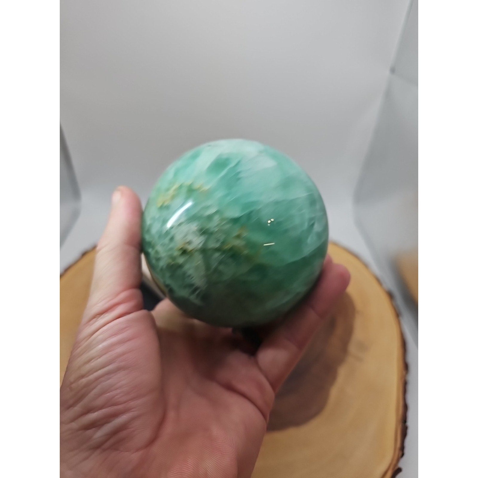 2.80 Natural Rainbow Fluorite Quartz Crystal Sphere Ball Polished Healing