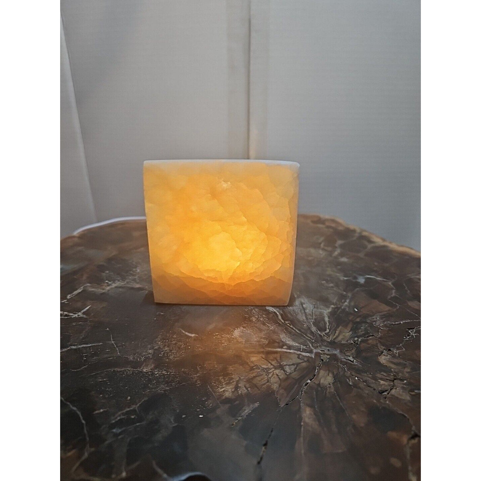 Peach Selenite Charging Base For Crystals No Led Only Base