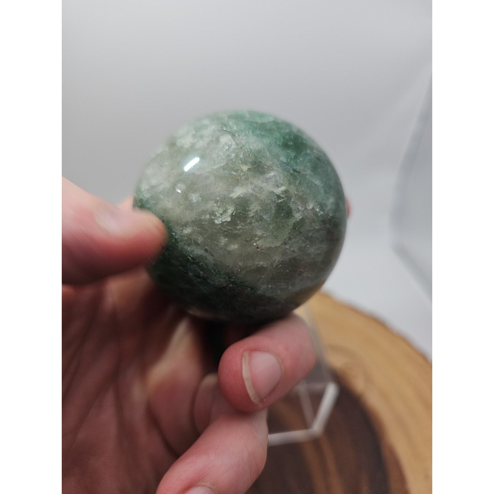 Green Strawberry Quartz 62mm .73lb W/stand