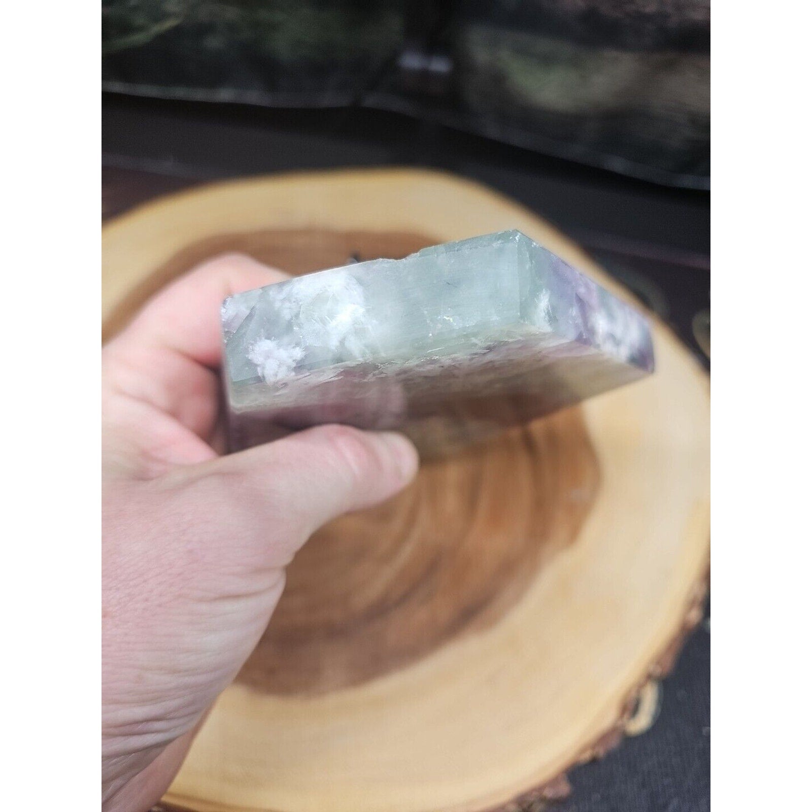 1.15LB Natural fluorite snowflake feather fluorite crystal quartz healing