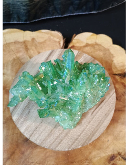 Load image into Gallery viewer, 0.7lbRainbow Aqua Aura Quartz Crystal Cluster Points Titanium Coating
