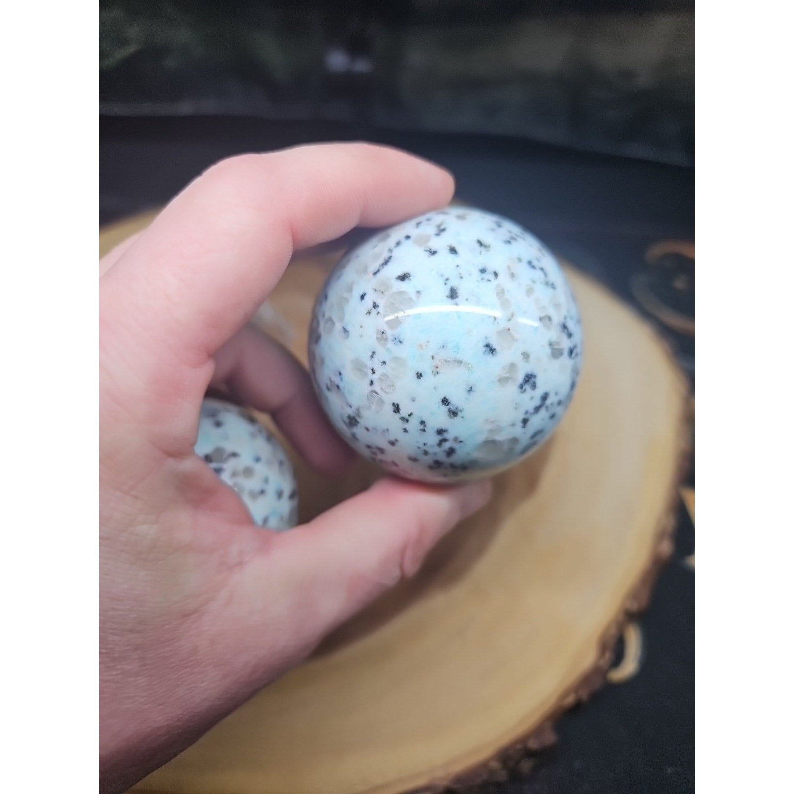 2Pcs A Set Of Natural Quartz Crystal Jasper Sphere Ball Polished 50-60mm &stand