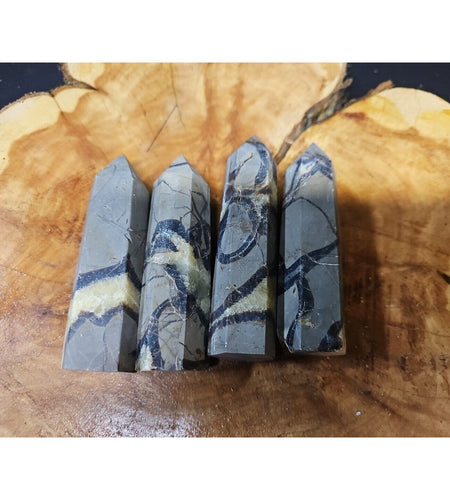 1LB 4Pcs Natural Dragon Septarian Geode Quartz Cluster Crystal Point Healing