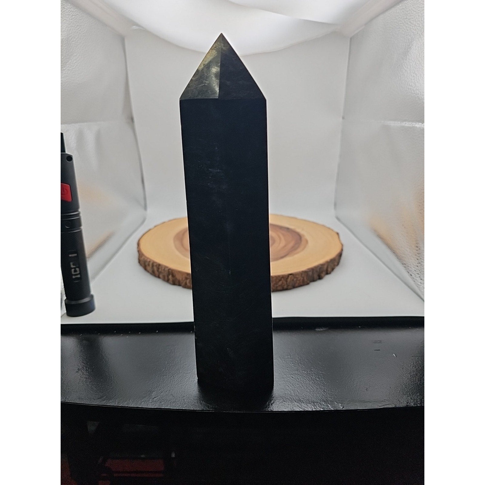 4.3lb Arfvedsonite Garnet Blue Flashes Crystal Point Tower Polished