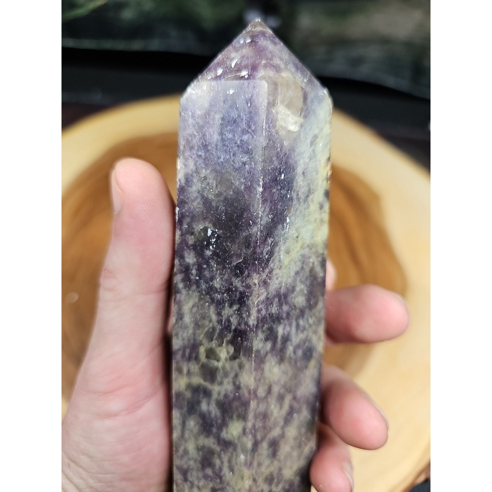 1ea Natural Purple Mica Lepidolite Crystal Point Tower Africa 505g
