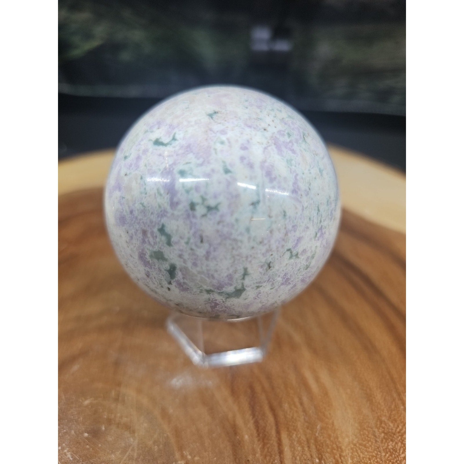 Natural Quartz Crystal Jasper Sphere Ball Polished 63mm &stand