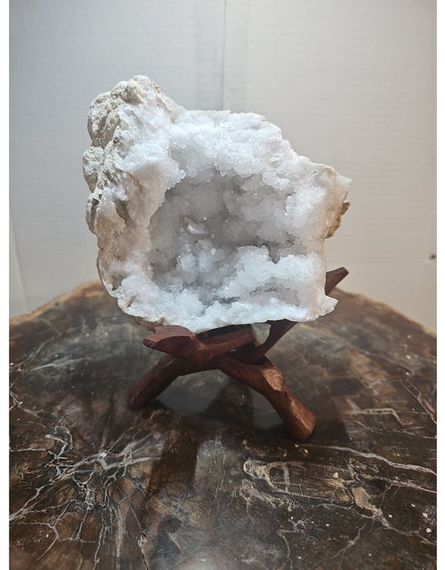 Load image into Gallery viewer, 2.66lbs Geode Crystal Moroccan Quartz W /Stand
