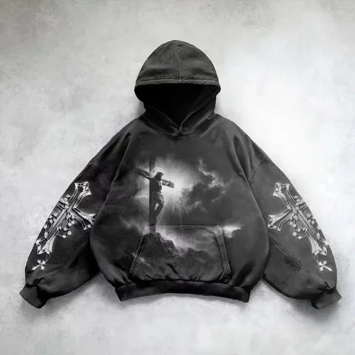 Load image into Gallery viewer, Gothic Washed Hooded Sweatshirt
