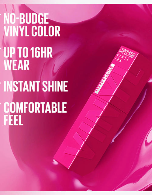 Load image into Gallery viewer, MAYBELLINE Super Stay Vinyl Ink Longwear No-Budge Liquid Lipcolor Make Up, Highly Pigmented Color and Instant Shine, Upbeat, 1 Count 155 UPBEAT 0.14 Fl Oz (Pack of 1)
