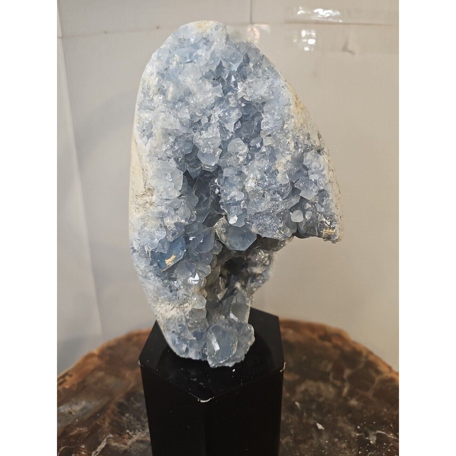 4.90lbs Natural Baby Blue Celestite Quartz Crystal Geode Cluster Points Brazil