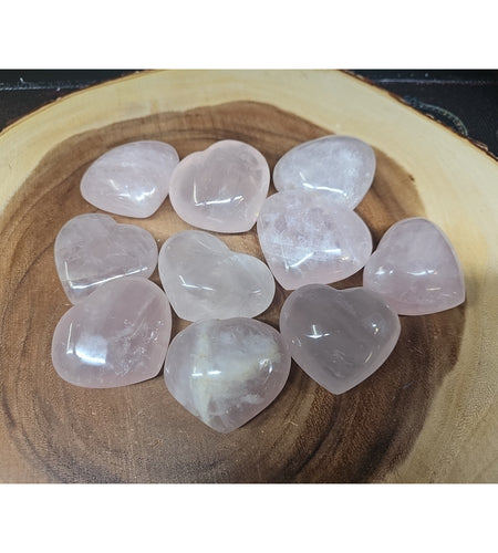 1Pcs Large Natural Pink Rose Quartz Crystal Heart Carved Palm Stone
