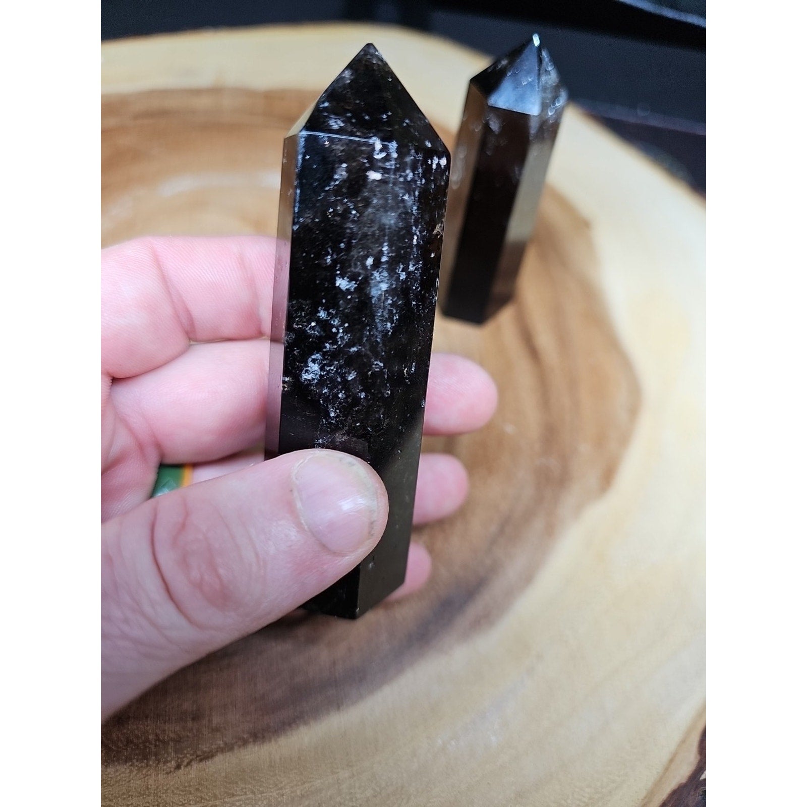 1 Pair Smoky Quartz Tower 192grams