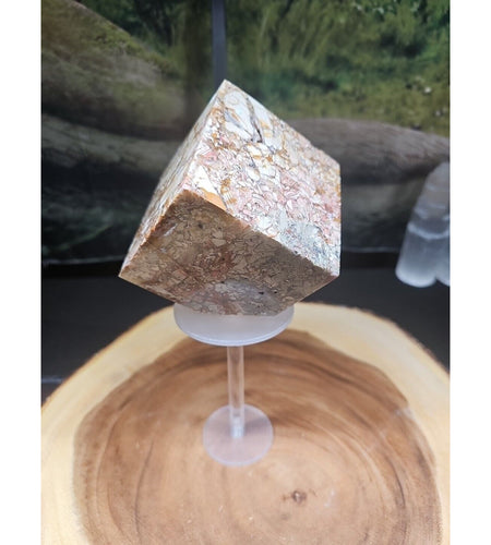 2.83LB 1Pcs Natural Ocean Jasper Onyx Quartz Crystal Geode Square Heptahedron