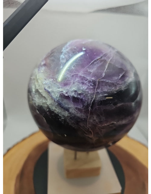 Load image into Gallery viewer, 6.4&quot; Natural Rainbow Fluorite Quartz Crystal Sphere
