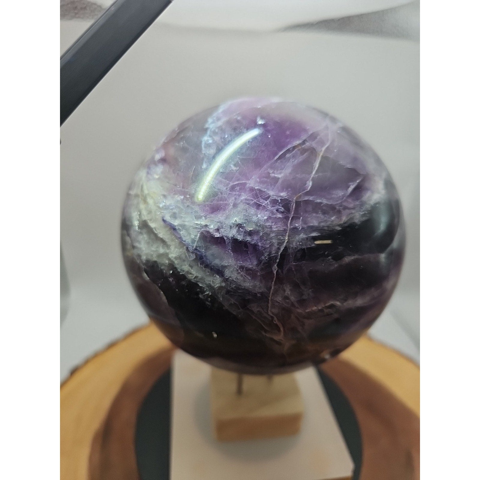 6.4" Natural Rainbow Fluorite Quartz Crystal Sphere