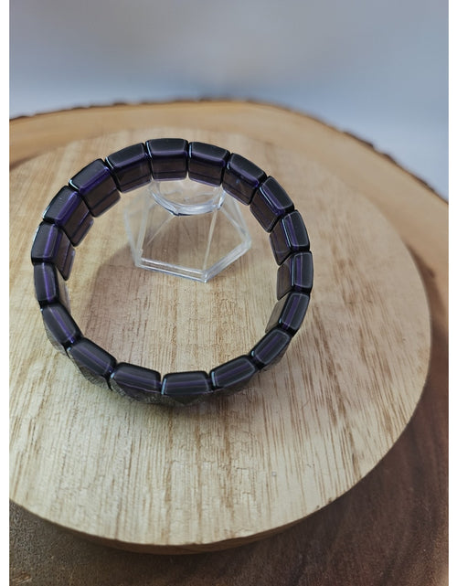 Load image into Gallery viewer, 35.4g Natural Dream Purple Amethyst And Agate Crystal Bangle Bracelet Handmade
