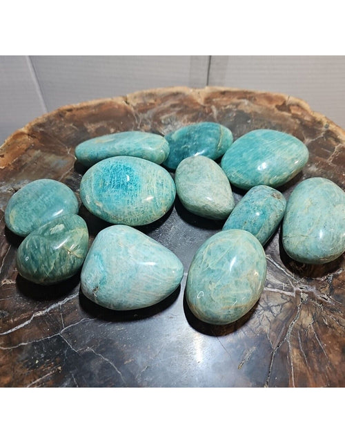 Load image into Gallery viewer, 1Pcs Large Natural Green Amazonite Quartz Crystal Palm Stones Polished
