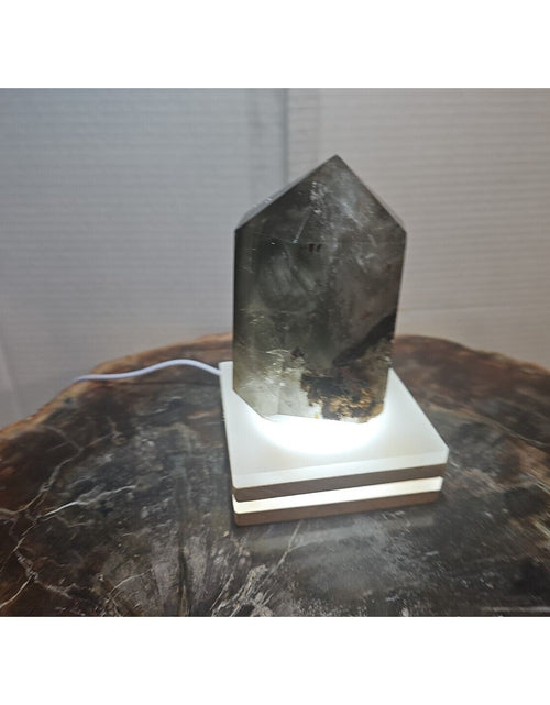 Load image into Gallery viewer, 1.73LB Natural Green Ghost Phantom Quartz Crystal Obelisk Wand Point Healing.
