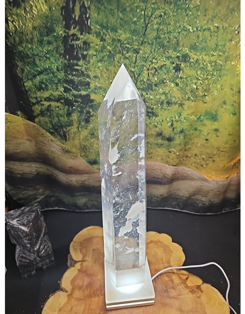 Load image into Gallery viewer, 7.86lbs  16in Smelting Quartz Tower W/Led Stand
