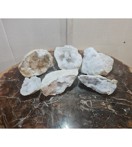 6pcs 2.72lbs Lot Geode Crystal Moroccan Quartz