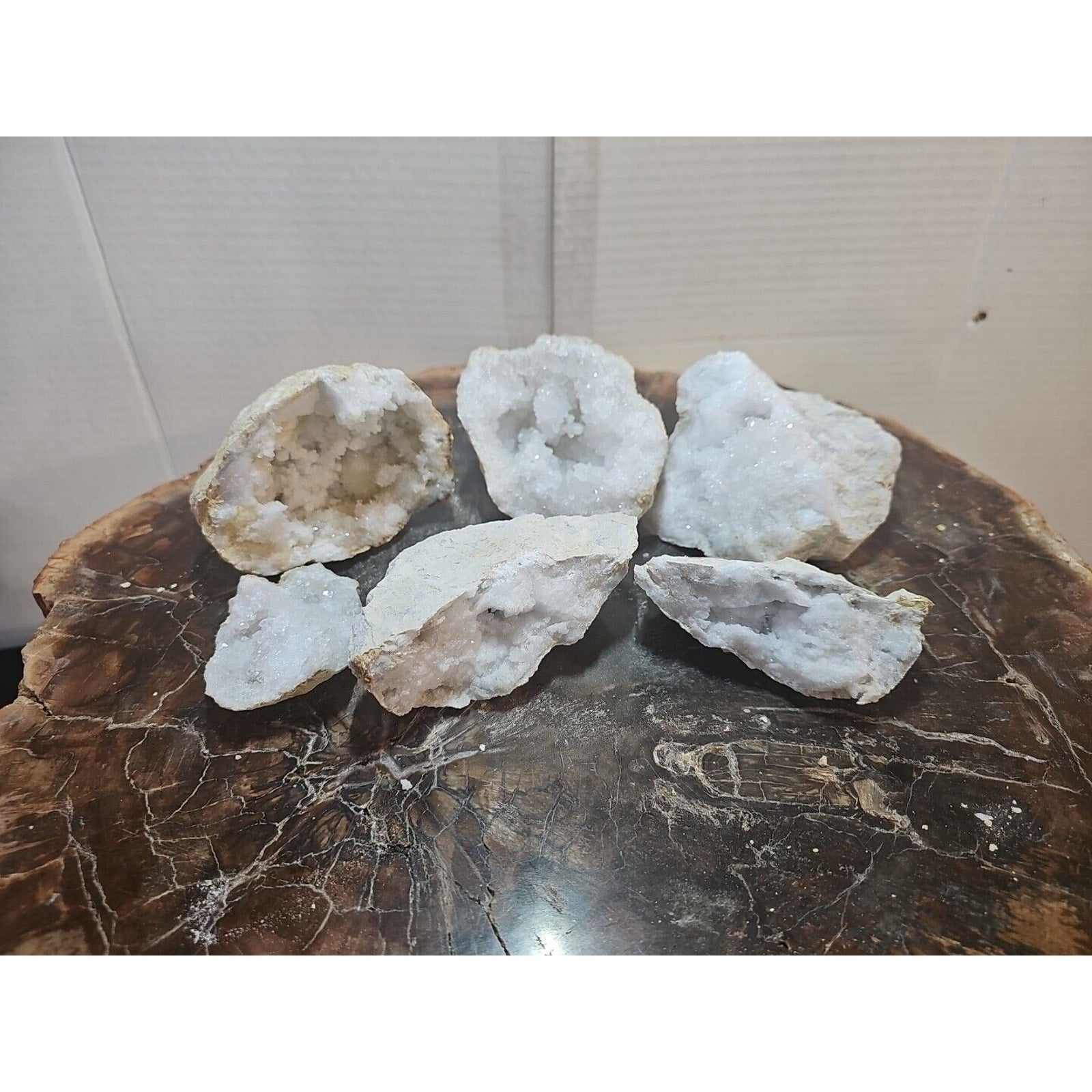 6pcs 2.72lbs Lot Geode Crystal Moroccan Quartz