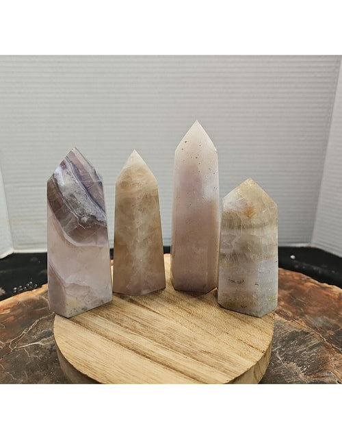 Load image into Gallery viewer, 4Pcs Natural Rainbow Fluorite Quartz Crystal Point Tower Polished Healing
