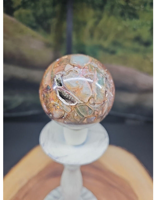 Load image into Gallery viewer, Ocean Jasper Agate Sphere 64mm W/Stand
