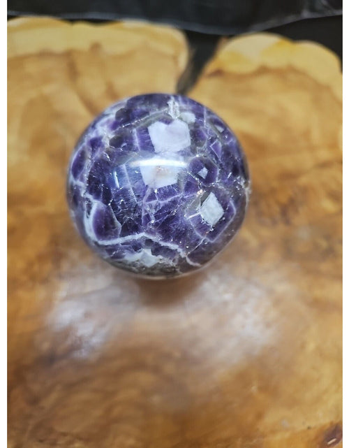 Load image into Gallery viewer, Amethyst Sphere 65mm W/Glass Stand 1lb
