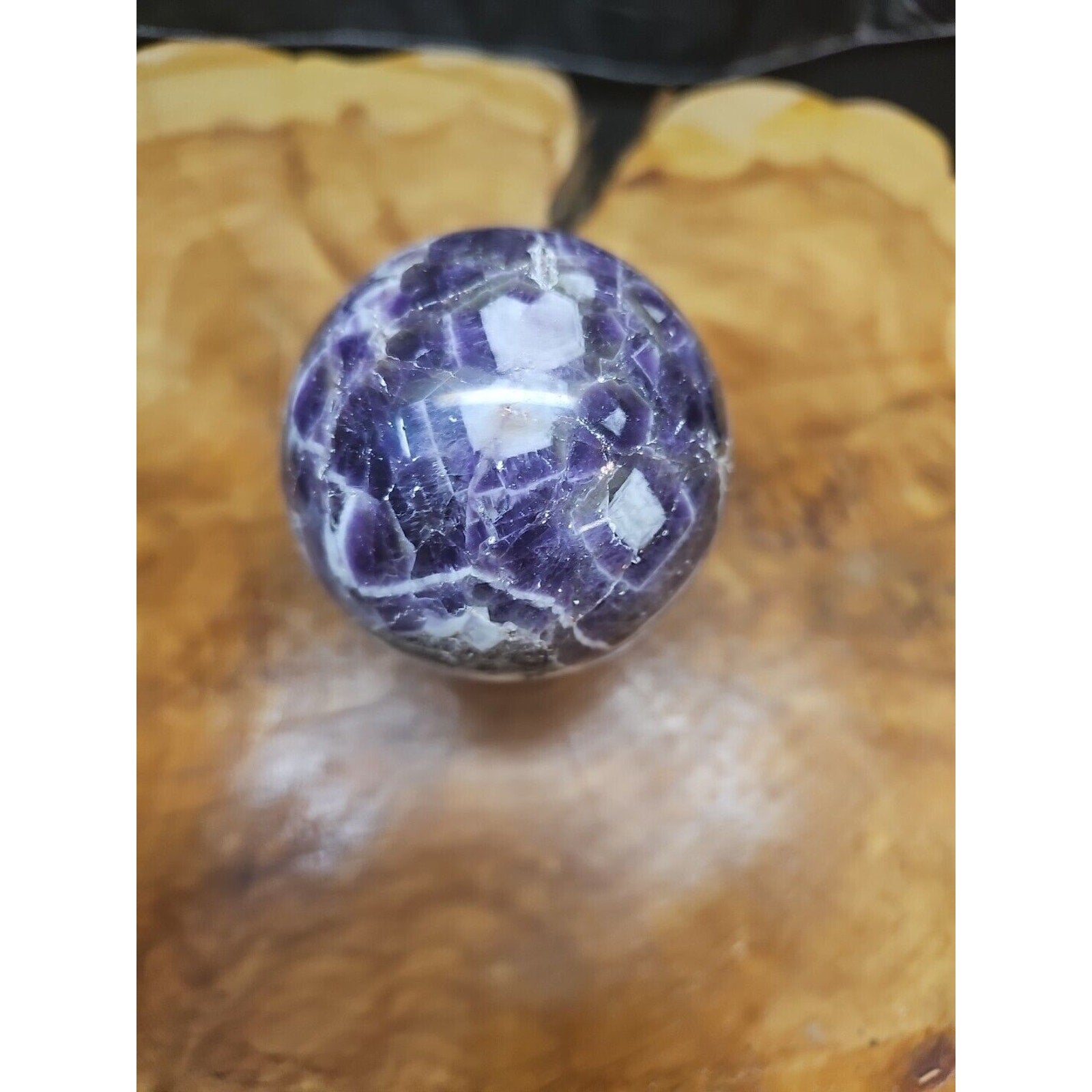 Amethyst Sphere 65mm W/Glass Stand 1lb