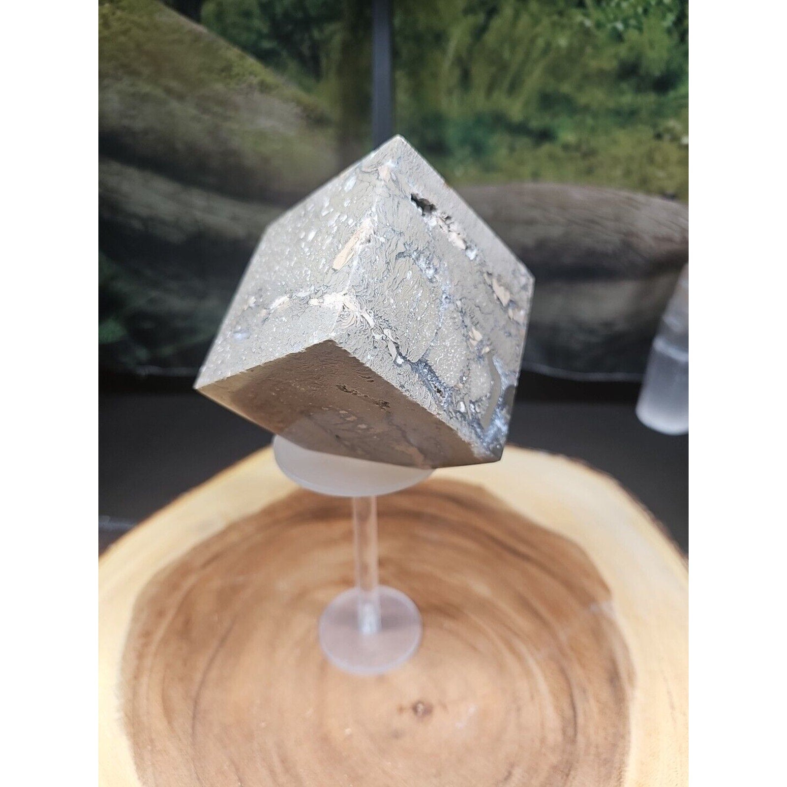 2.41LB 1Pcs Natural Ocean Jasper Onyx Quartz Crystal Geode Square Heptahedron