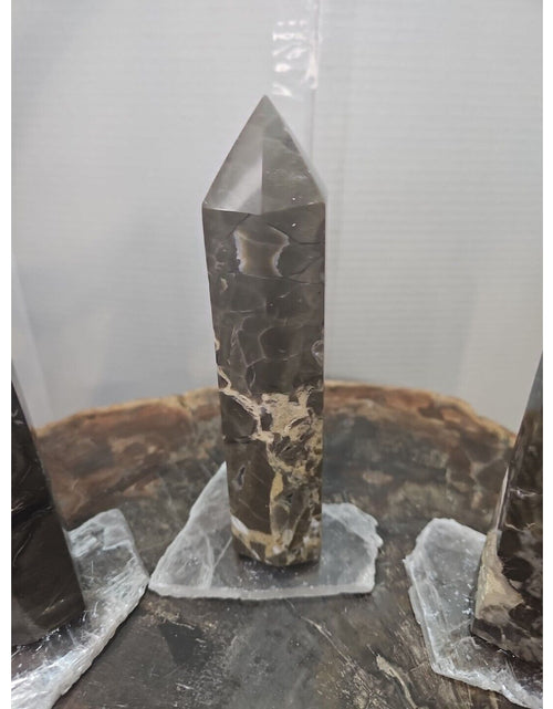 Load image into Gallery viewer, 4.28LB 3Pcs Natural Vesuvianite Agate Carnelian Crystal Point W/Selenite Base
