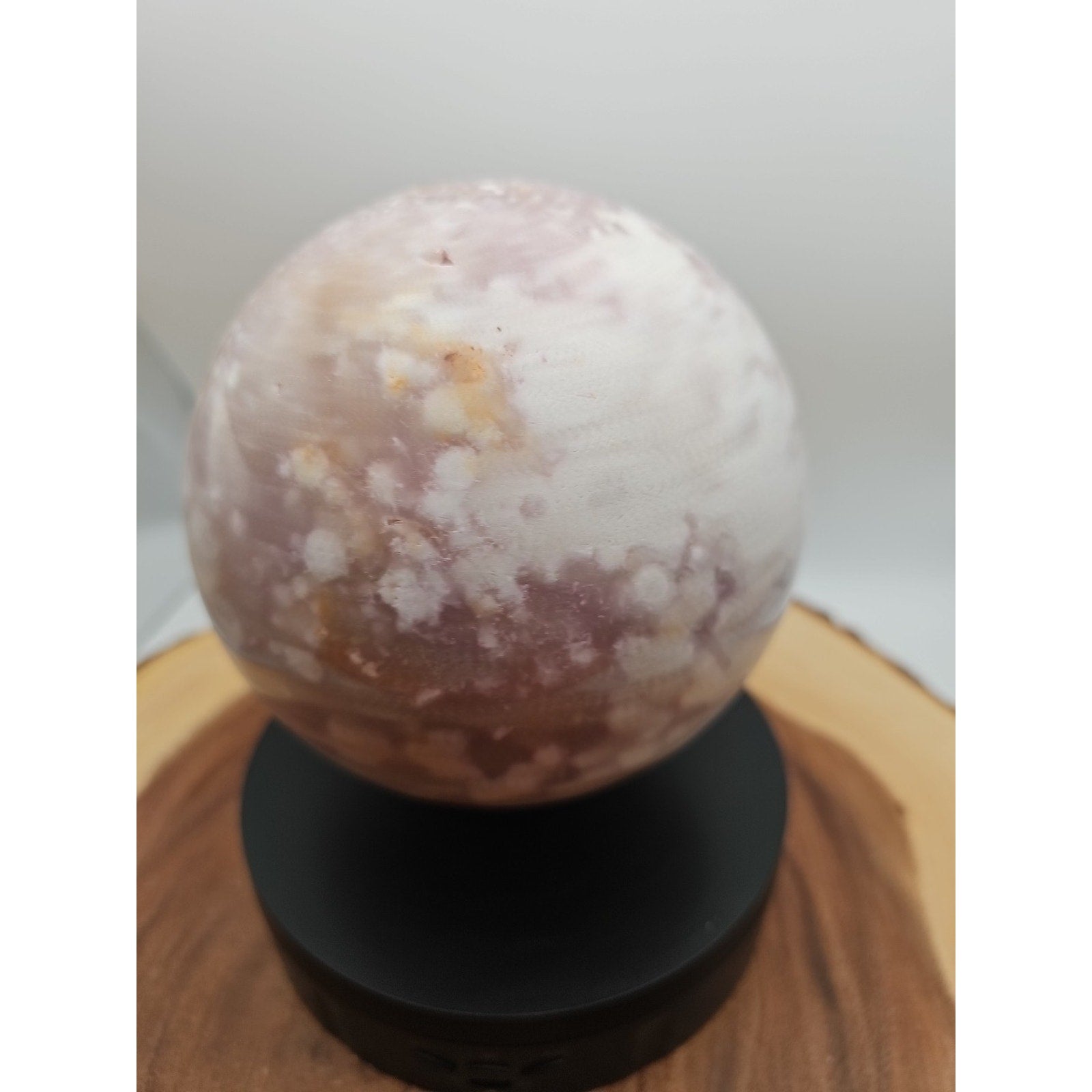 6.55lbs Natural Cherry Blossom Agate Sphere Quartz Crystal Ball