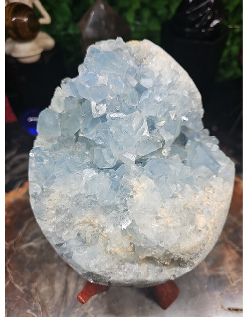 Load image into Gallery viewer, 10.45LB Natural Beautiful Blue Celestite Crystal Geode W/ Stand
